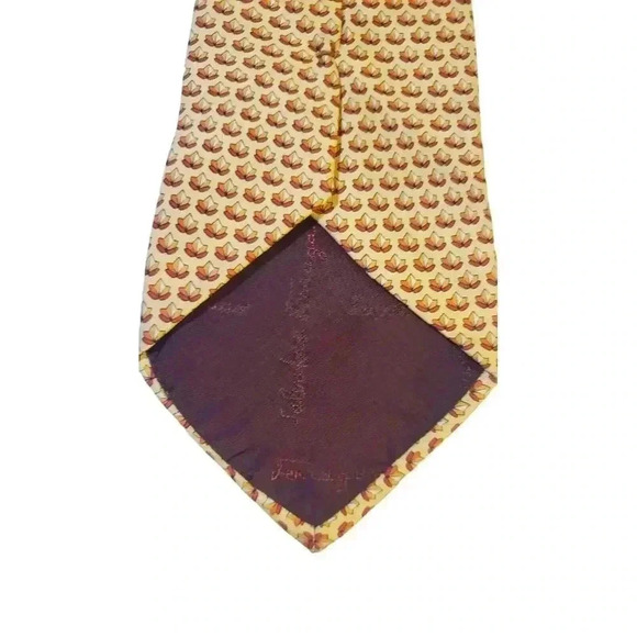 Salvatore Ferragamo Luxury Mens Fall Classic Leaf Print Silk Tie Designer Autumn - Picture 7 of 14